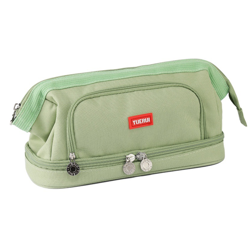 Korean Style Boat-shaped Large Capacity Multi-layer Canvas Pencil Bag Multi-functional Portable Stationery Box Simple Student Storage Pencil Case
