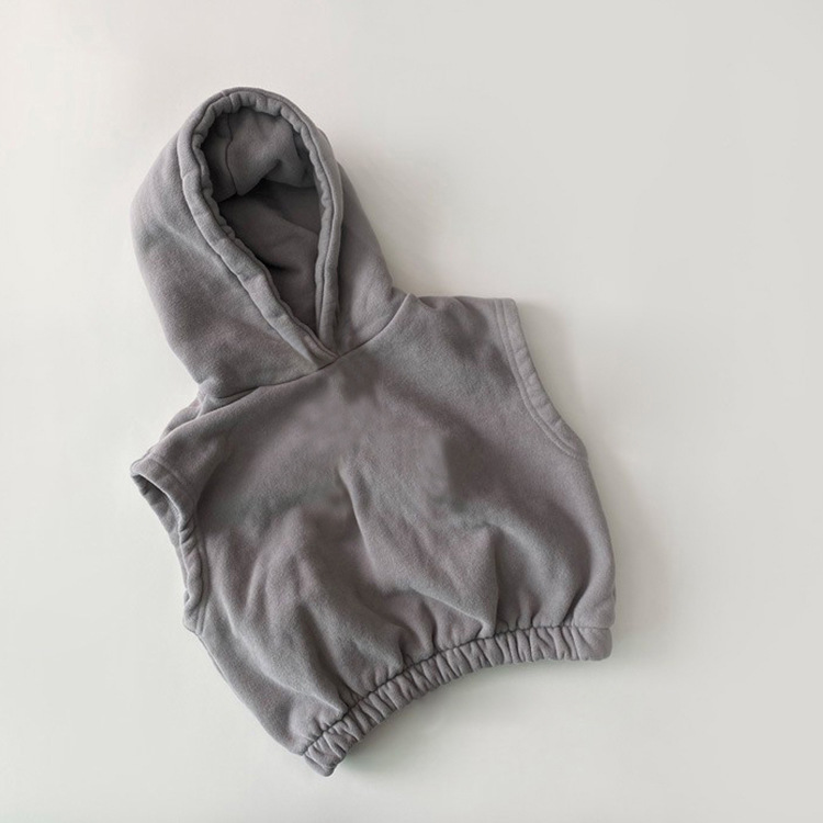 Picture of Boys and Girls Korean style autumn and winter children's vest children's thickened fleece-lined vest casual hooded fleece pullover top