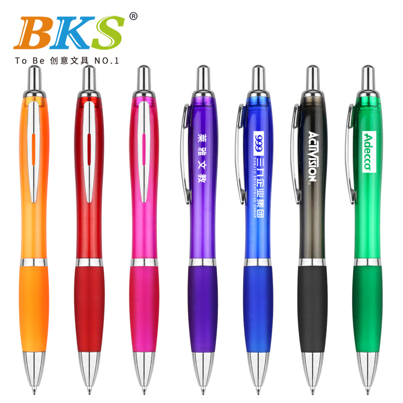 Bks Manufacturer Advertising Pen Printing Translucent Gourd Pen Printing Retractable Ballpoint Pen Wholesale Promotional Pen
