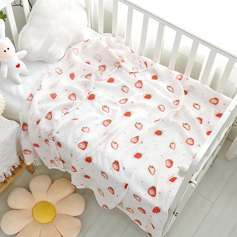 Picture of Double-Layer Bamboo Cotton Summer Gauze Quilt Baby Newborn Bath Towel Blanket Muslin Gauze Wrap
