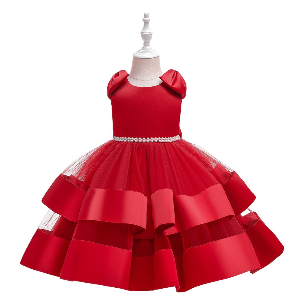 Picture of European and American girls princess dress flower girl dress wedding children's tutu skirt piano performance host evening dress western style