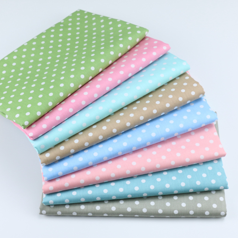Diameter 6mm water Jade dot cotton printed polka dot fabric wholesale children's bag quilt fabric edging cotton fabric