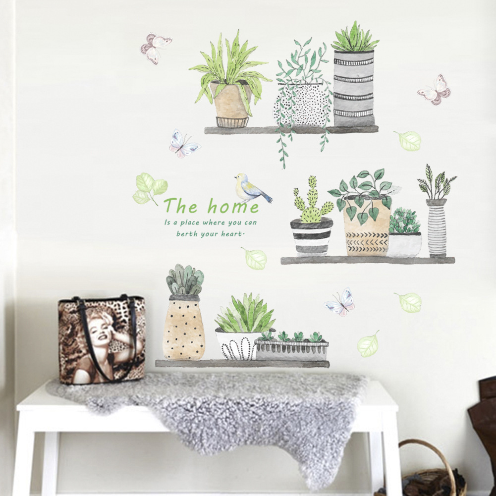 Picture of Y830-z new style personalized creative study color plant potted wall stickers bedroom living room decoration