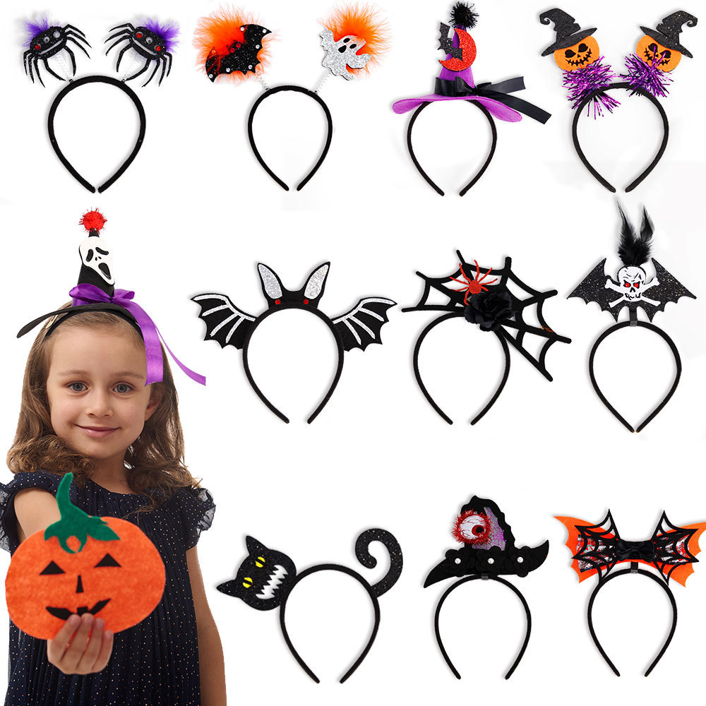 2024 New Halloween Party Trendy Hair Hoops European and American Ghost Festival Masquerade Funny Headwear Three-dimensional Witch Hat