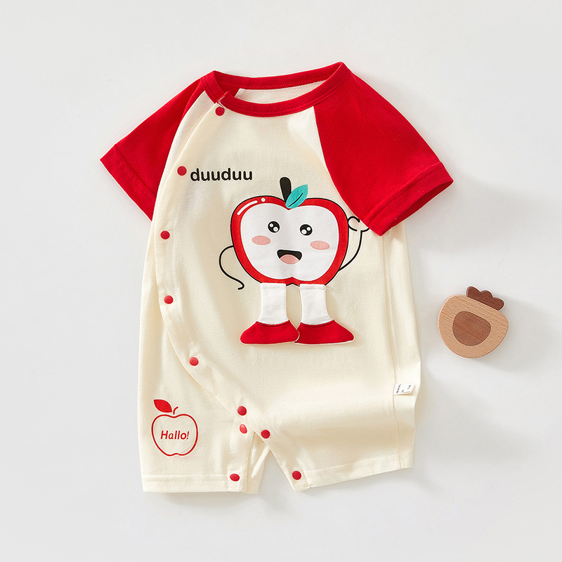 Picture of Baby's jumpsuit summer thin cotton newborn clothes for boys and girls baby super cute climbing clothes cute short sleeve ha clothes