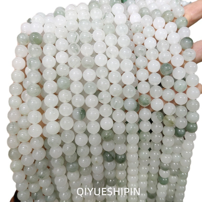 Picture of Tian Shan Cui round beads ice Jade loose beads natural jade round beads handmade diy bracelet jewelry accessories in stock wholesale