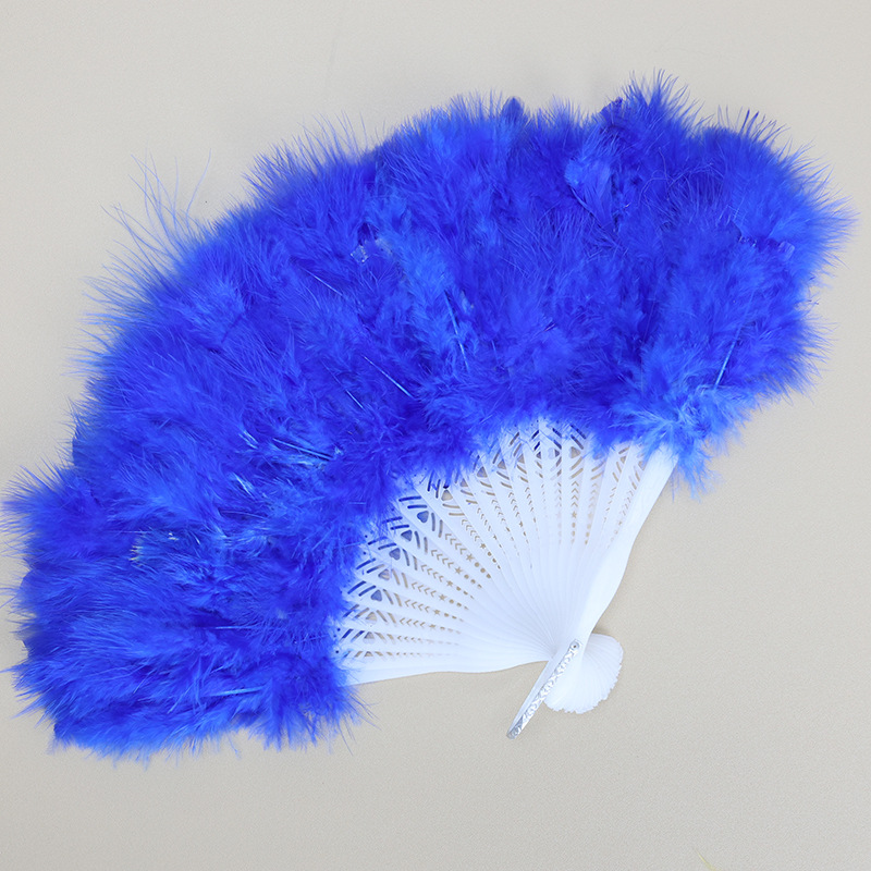Picture of Wholesale full feather fan thickened feather feather fan stage performance props dance performance antique folding fan