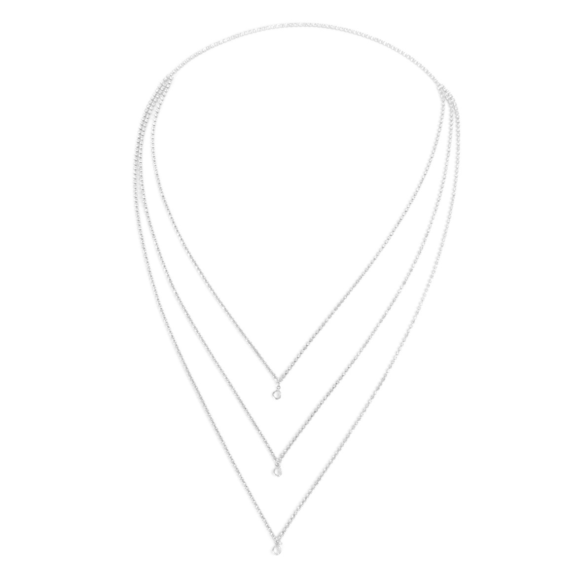 Cross-border Hot Water Drop Tassel Back Chain Bridal Wedding Multi-layer Rhinestone Necklace Body Chain Female Body Chain