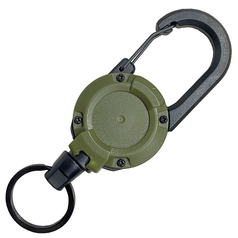 Picture of Backpack tactical U-shaped easy-pull buckle keychain retractable simple black outdoor portable steel wire four-color spring buckle