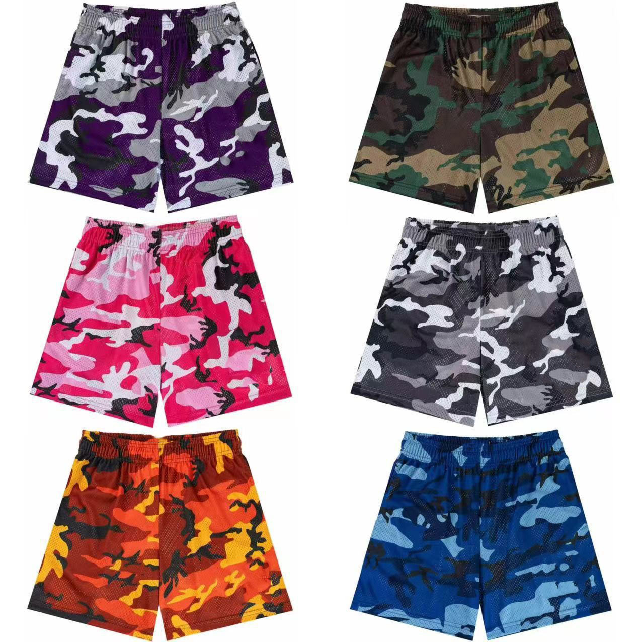 American Casual Shorts Men's Fitness Muscle Training Running Pants Mesh Sports European and American Fashion Brand Cross-border Shorts