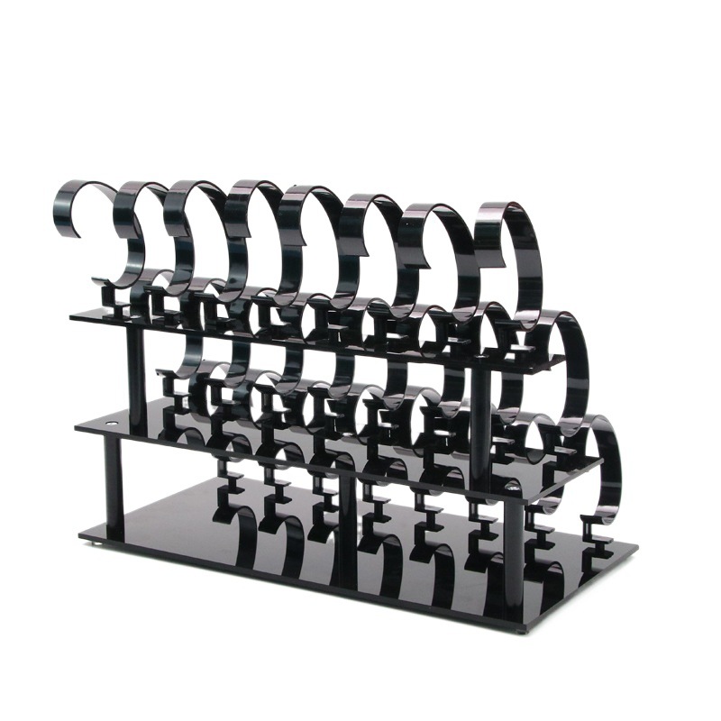 Watch Display Stand Acrylic Black 24-Bit Three-Layer Jewelry Stand Bracelet Watch Stand Watch Stand Fold Continuously c Ring
