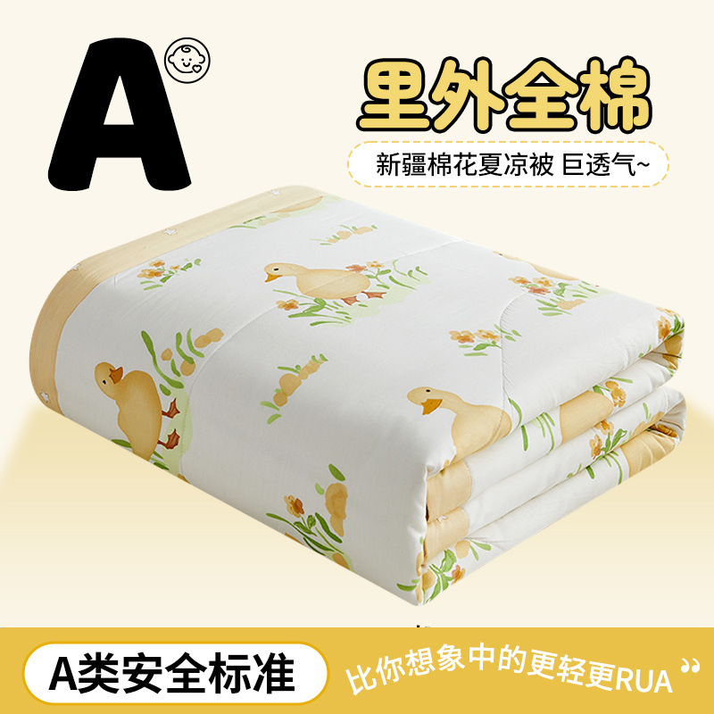 Picture of Class a small fresh cotton summer cool quilt four-piece summer cotton air conditioning quilt student dormitory summer quilt quilt core ~