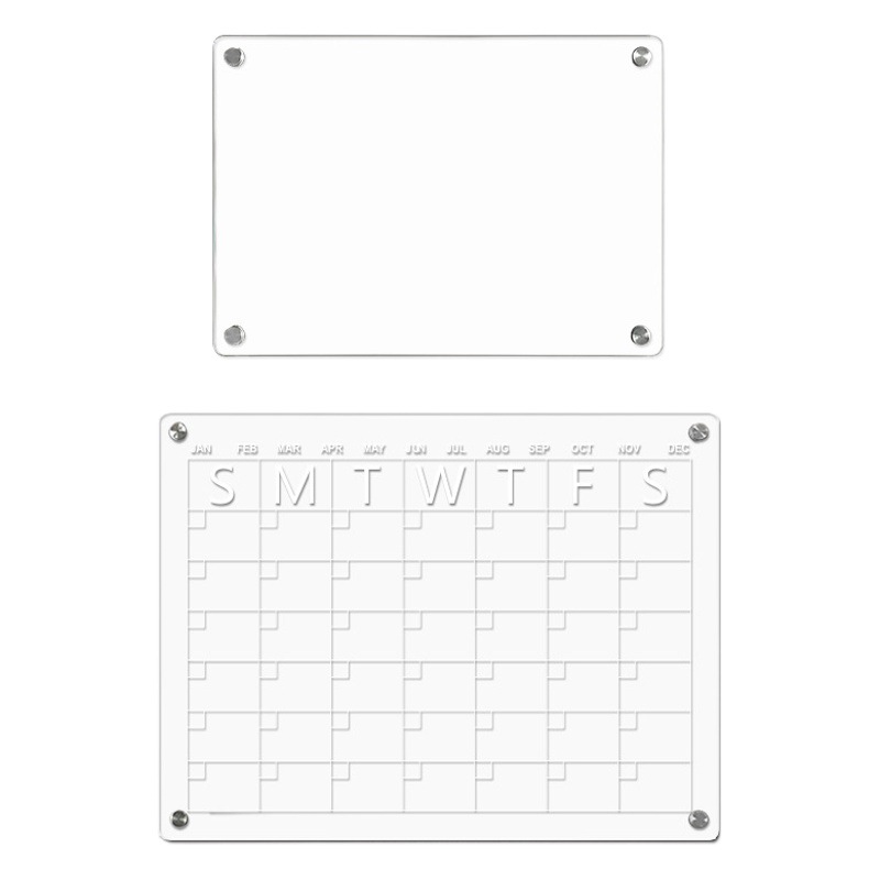 Magnetic Acrylic Whiteboard Customized Dry-erase Magnetic Transparent Hanging Calendar Monthly Calendar Message Board Noteboard Display Board
