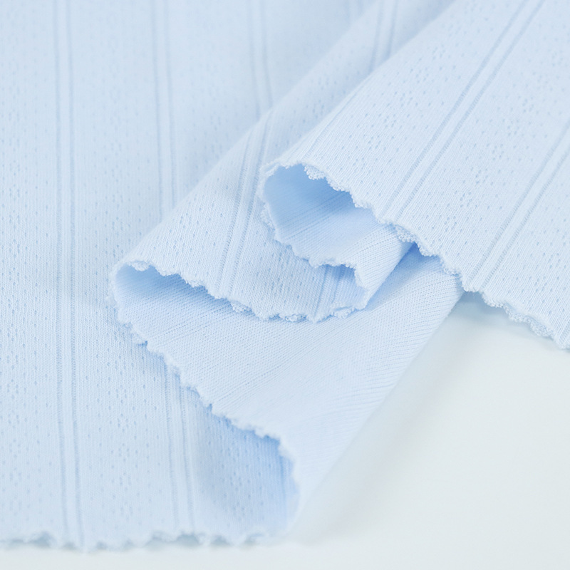 Picture of Combed Cotton Wide Strip Idea Double Layer Jacquard Cloth 40s Knitted Silk-free Air Layer Fall/Winter Climbing Pajamas Fabric