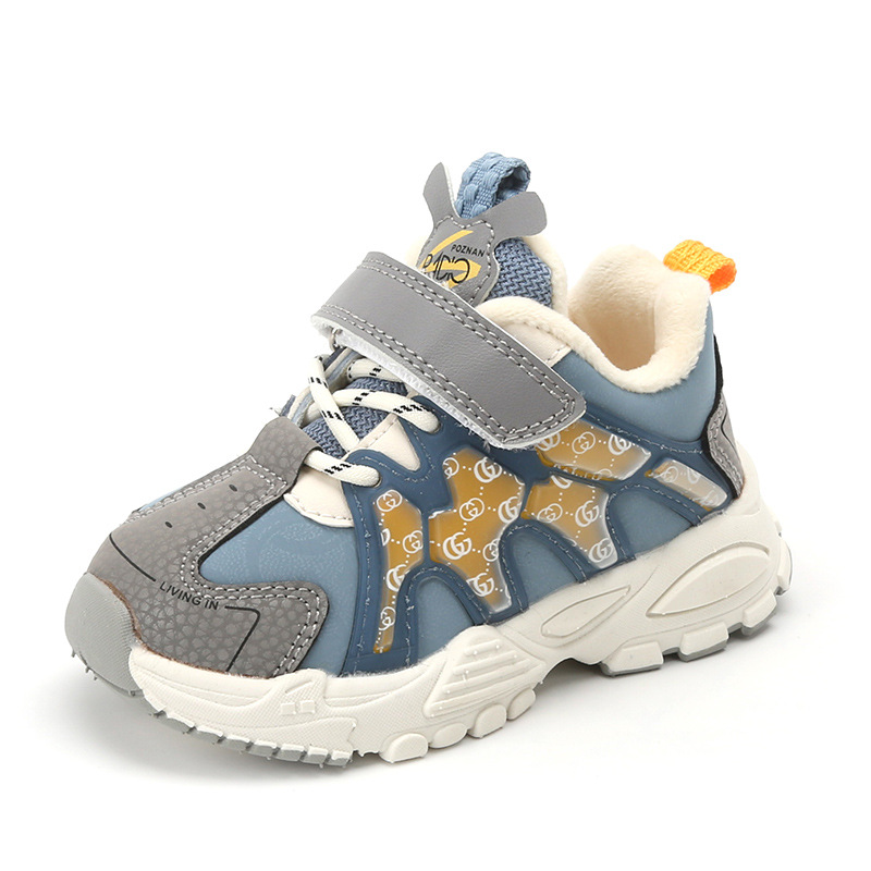 Picture of Children's cotton shoes 2025 winter boys' non-slip platform daddy shoes fashionable fleece girls' two-cotton sneakers lightweight