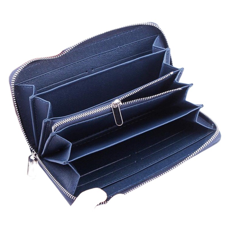 Cross-border exclusive for new straw mat pattern ultra-fiber leather long men's wallet carbon fiber women's handbag OEM custom