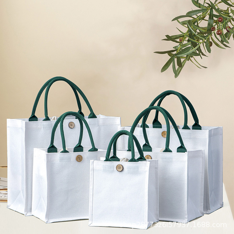 Advertising canvas bag custom one-shoulder ribbon canvas bag film-covered tote bag tote bag shopping bag custom logo