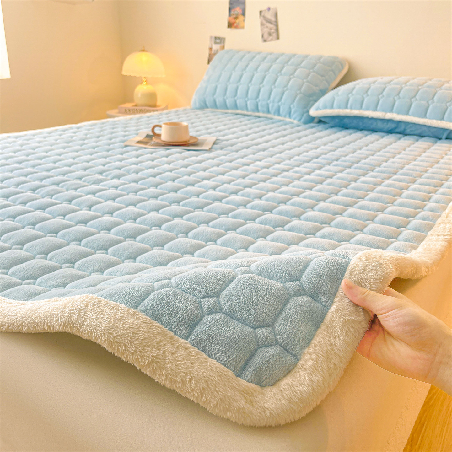 Picture of Class A Soybean Milk Velvet Mattress Winter Thickened Coral Velvet Dormitory Single Mattress Household Folding Cushion