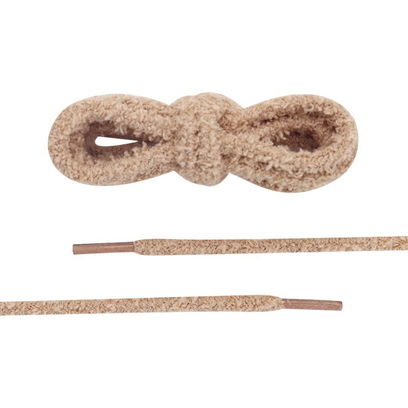Cullo Gold Shoelaces Creative Cute Round 7mm Plush Cute Girls Shoelaces Ins White Shoes Casual Shoelaces