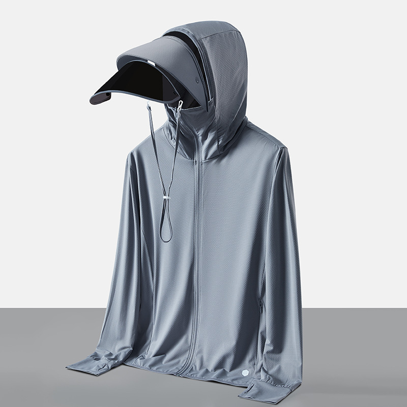 Picture of Summer sun protection clothing men's and women's large brim detachable outdoor ice-sensitive breathable sun protection shirt UPF50 + UV protection