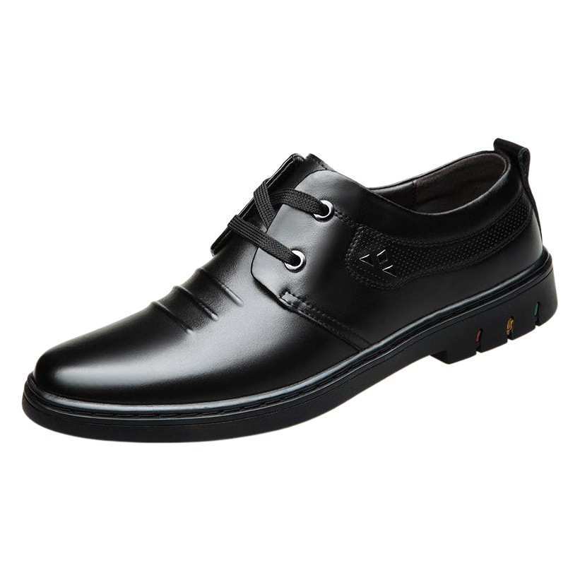 Leather Shoes Men's 2025 New Casual Men's Shoes British Breathable Genuine Leather Men's Business Shoes Lace-up Soft Sole Casual Leather Shoes