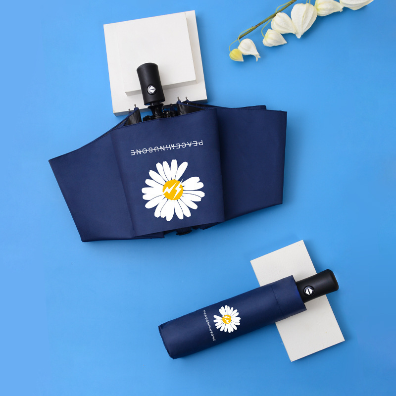 Picture of Automatic Umbrella Large Wholesale Sun Protection UV Protection Sun Umbrella Women's Folding Sunny and Rainy Umbrella Customized Advertising