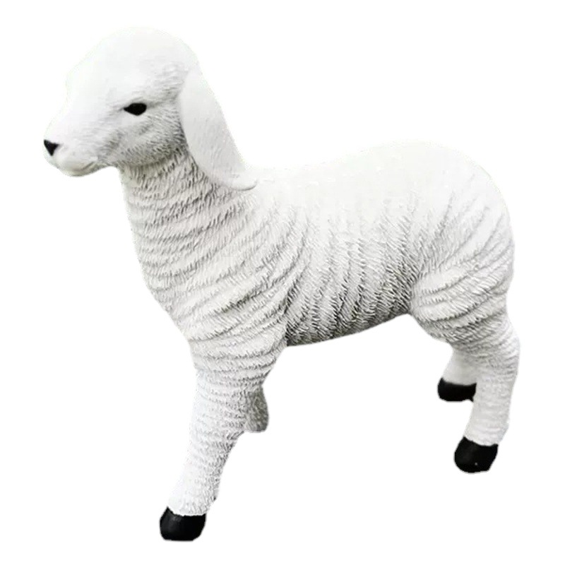 Outdoor Garden Simulation Goat Sculpture Garden Courtyard Lawn Sheep Model Micro Landscape Small Ornaments Flower Pot Balcony