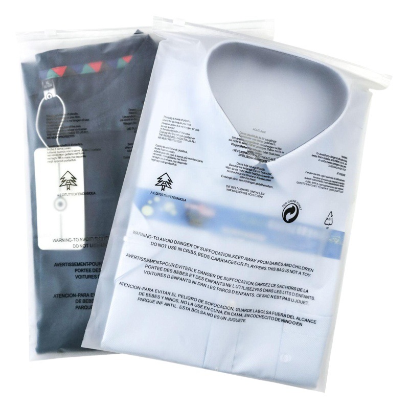 Cross-border matte warning zipper bag socks clothing clothing packaging bag Amazon environmental protection matte self-sealing bag