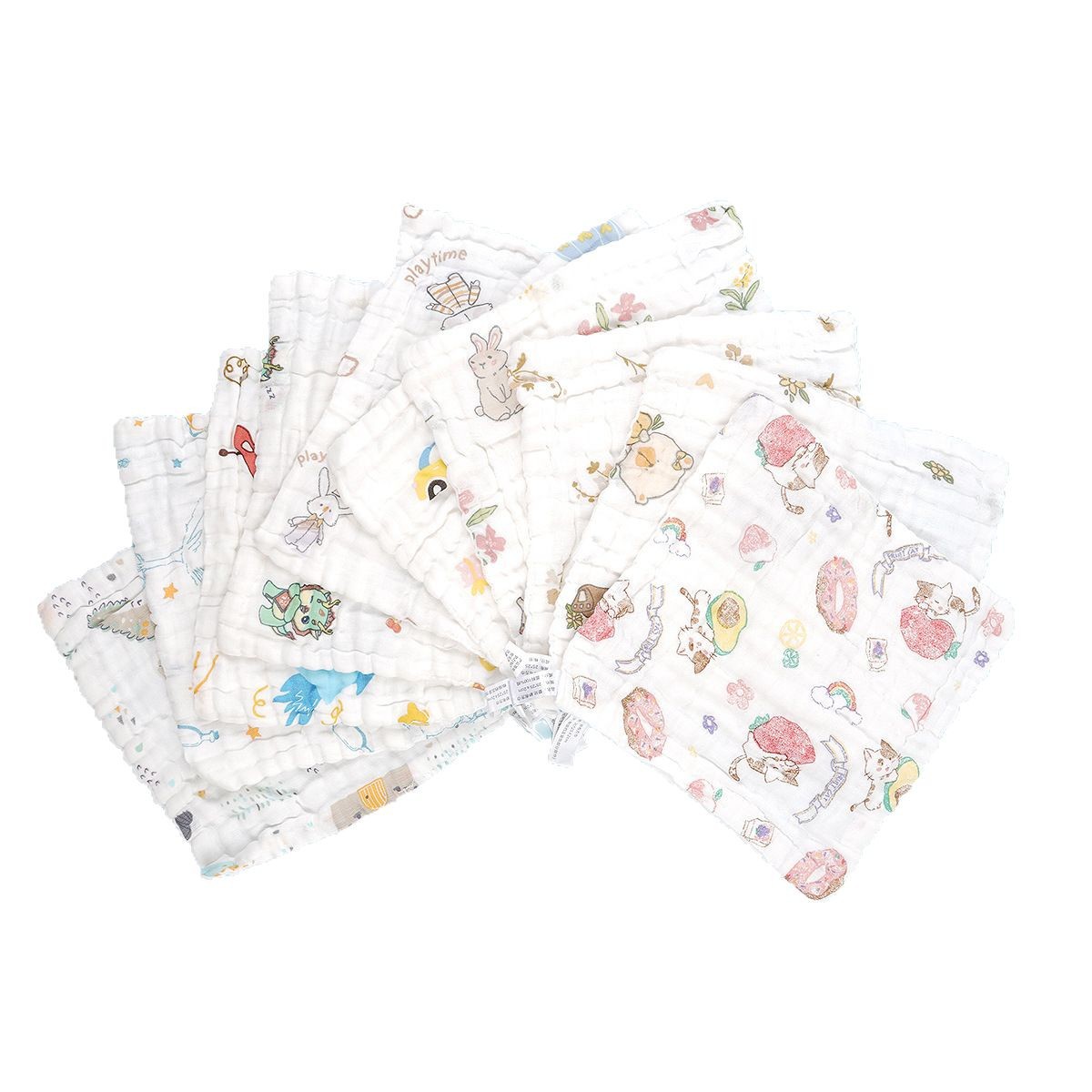Picture of Cotton Class A Six-Layer Gauze Square Towel Baby Baby Children Cotton Small Towel Soft Water Absorbent