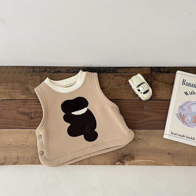 Picture of Baby Clothes Winter Clothes Korean Style Children's Cute Cartoon fleece-lined Vest for Boys and Girls Baby Winter All-match Vest for Going Out