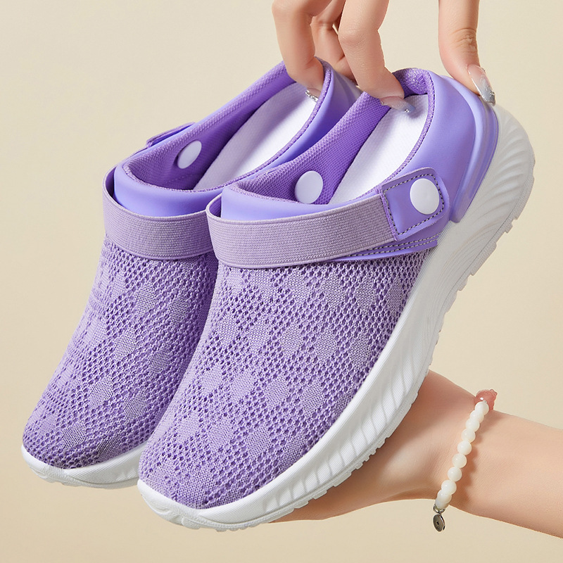 Shoes Women's Summer Breathable Slippers Lazy Soft Sole Slip-on Mother Shoes Cross-border Wholesale Casual Shoes Single Shoes