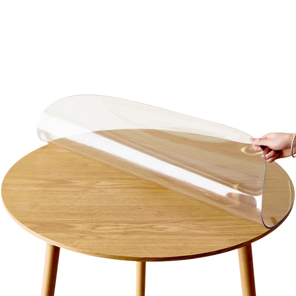 Soft Glass PVC Round Tablecloth Waterproof Oil-Proof Non-Slip Non-Washable Tablecloth Round Transparent Dining Table Mat Desktop Protection Mat