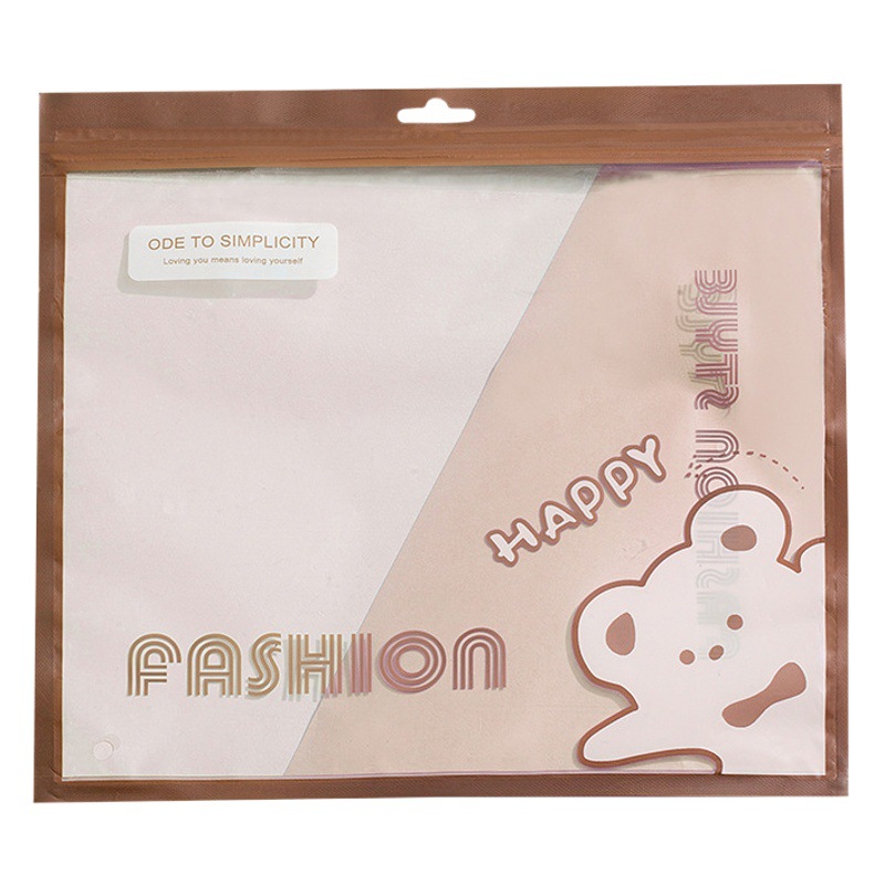 Universal Girl Bear Underwear Bra Packaging Bag Transparent Underwear Socks Zipper Bag Children's Clothing Ziplock Bag