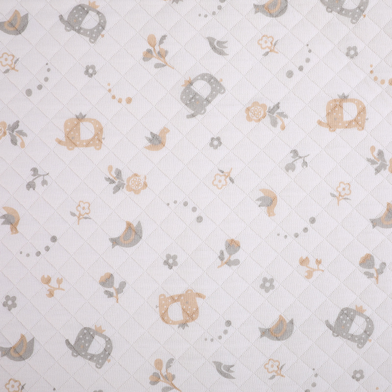 Picture of Original White Diamond Lattice Jacquard Air Layer Printed Baby Quilted Fabric Baby's Sleeping Bag Quilted Fabric