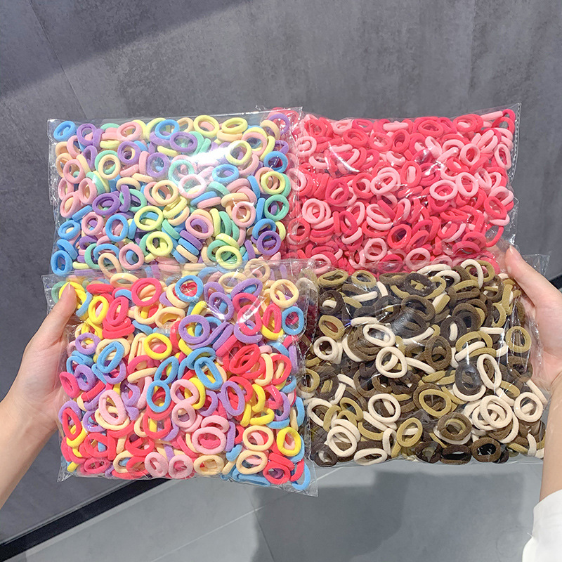 Children's Rubber Band Baby Hair Band 500 Bags Seamless Towel Ring Thumb Ring Does Not Hurt Hair Rope Girls Headband
