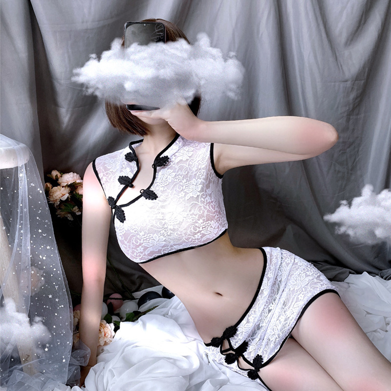Night Funny Sexy Underwear Sexy Split Classical Cheongsam Short Skirt Hip Sexy Underwear Perspective suit Extreme Temptation