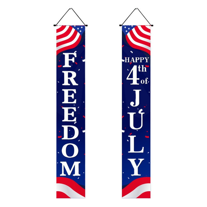 Independence Day Couplets, Holiday Decorations, Party Door Curtains, Hanging Flags, Porch Pendants, American Home Hanging Flags, Cross-Border Hot Sale