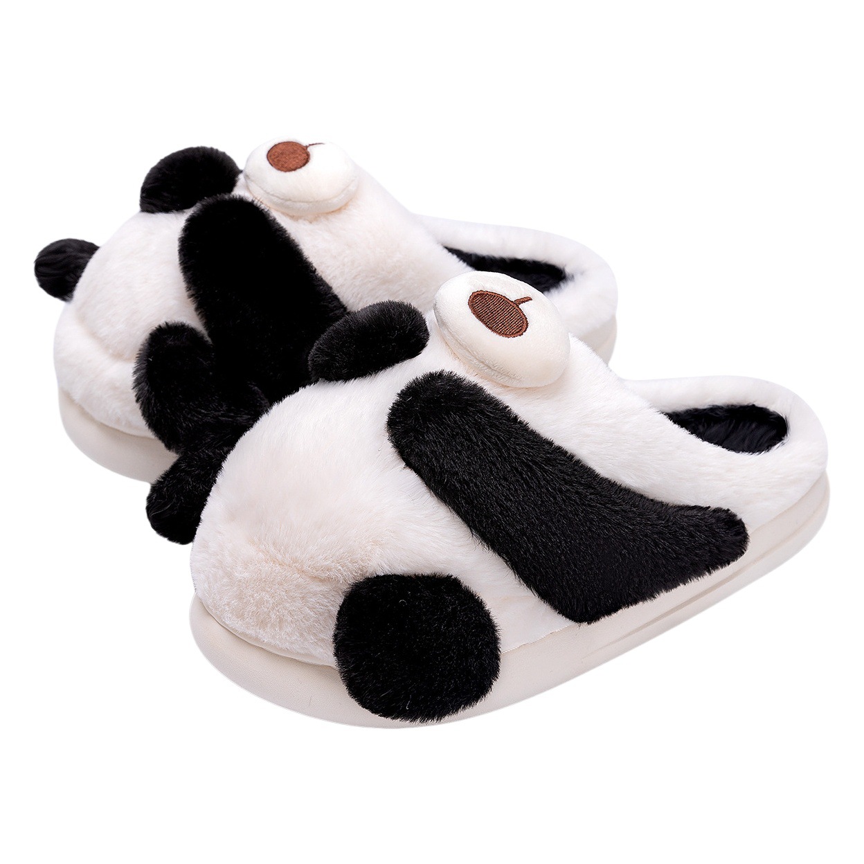 Rabbit Ear Slippers Women's Winter Indoor Home Non-slip 2024 New Cute Warm Maomao Cotton Slippers Men's Winter