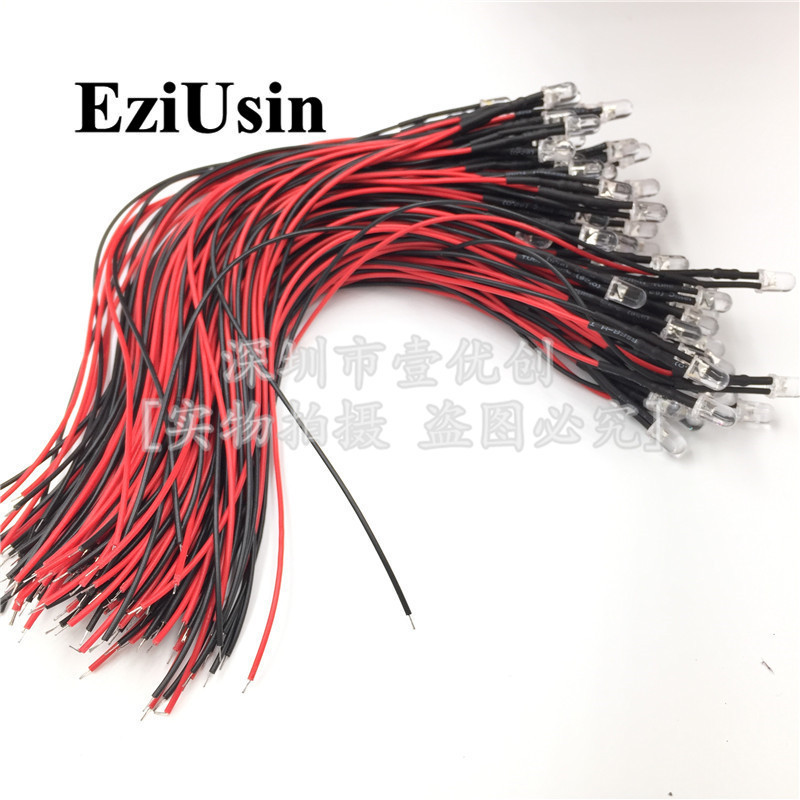 Picture of 5MM LED lamp beads 3-12v DIY handmade building model material F5 small bulb with line length 20cm