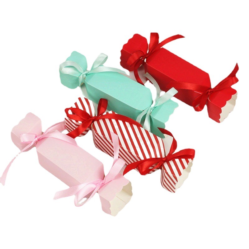 Christmas Red Stripesd Wedding Candy Box European Style Fresh Candy Carton Creative Wedding Candy-Shaped Vase Box Gift Box