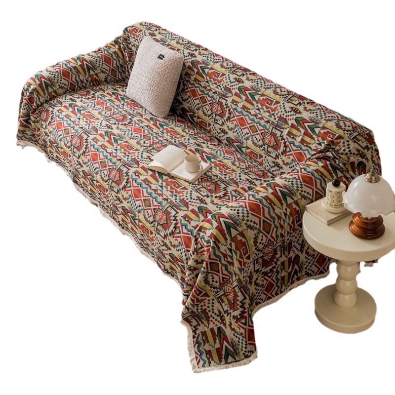 Cross-border Thickened Cotton and Linen Universal Sofa Cushion Sofa Towel Cover Towel Knitted American Style Large Overseas Sofa Cover