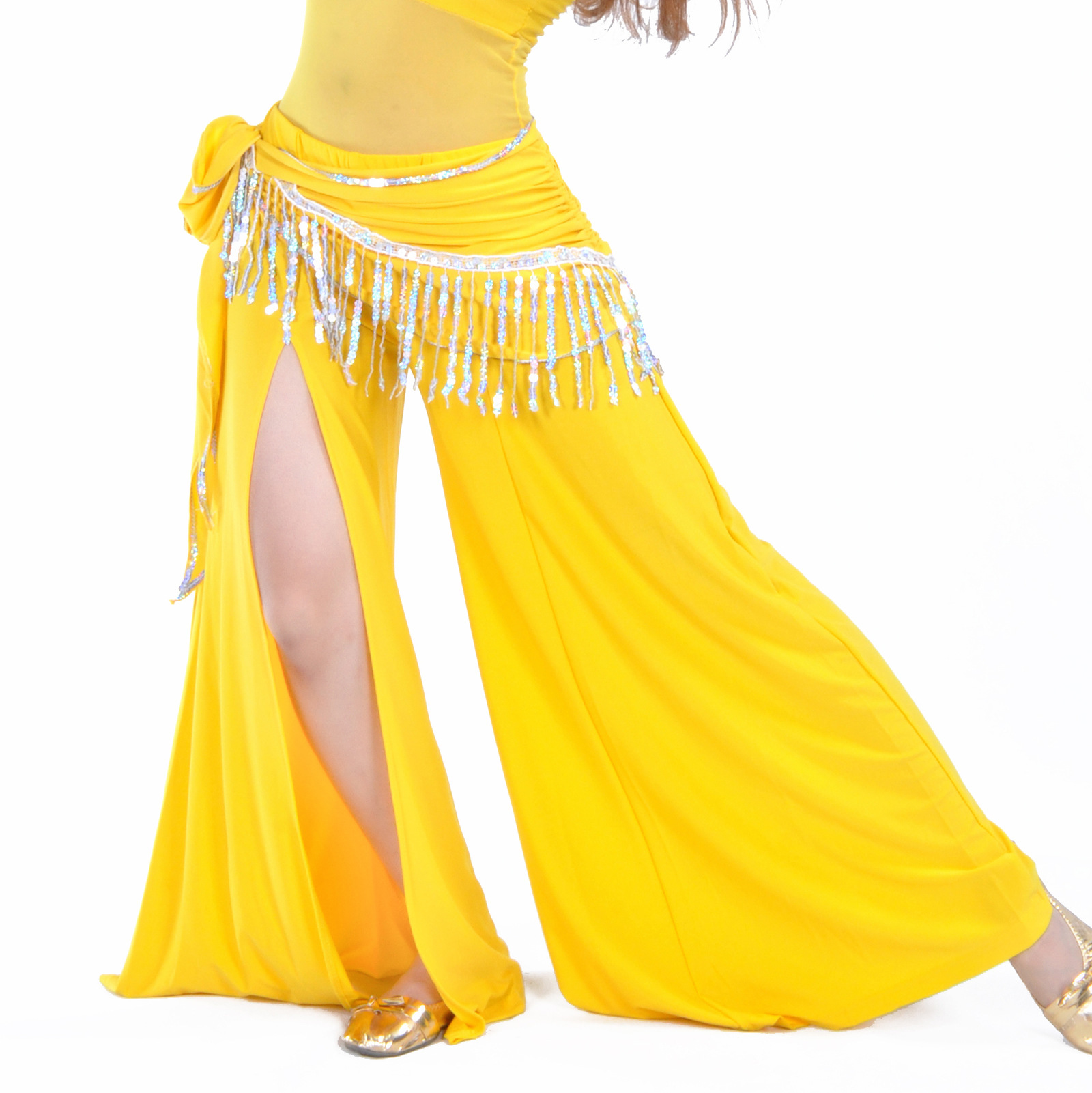 Single-Opening Straight-Leg Pants Belly Dance Pants Loose Slit Practice Pants Dance Pants Practice Long Pants