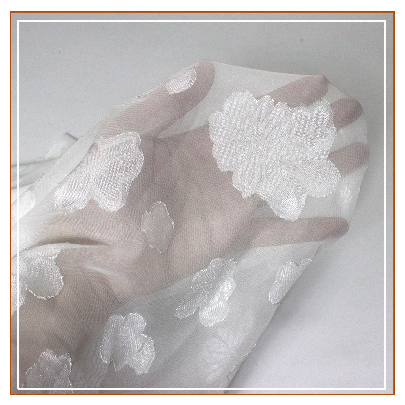 Chiffon Jacquard Floral Cut Cloth Polyester dress Gown Dress Dress Dress Chinese Clothes Chiffon Jacquard Fabric