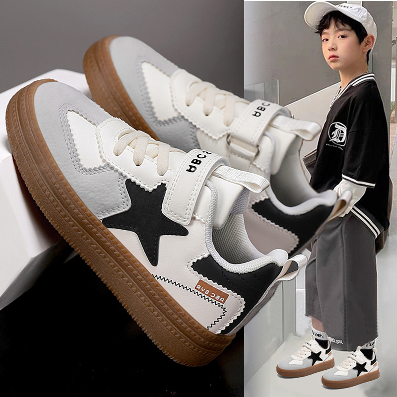 Children's shoes, children's moral training shoes, 2025 new spring and autumn fashion casual board shoes, girls' shoes, boys' sneakers