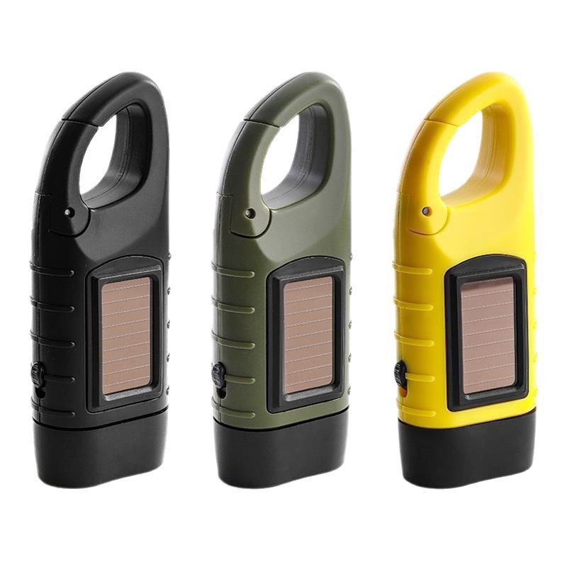 Picture of Solar hand-cranked flashlight multifunctional camping power emergency led emergency light outdoor lighting power generation flashlight