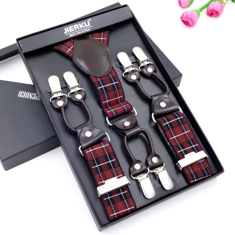 Picture of In stock, 2016 men's suspender suspenders business formal wear suspender 6-clip elastic suspender iek