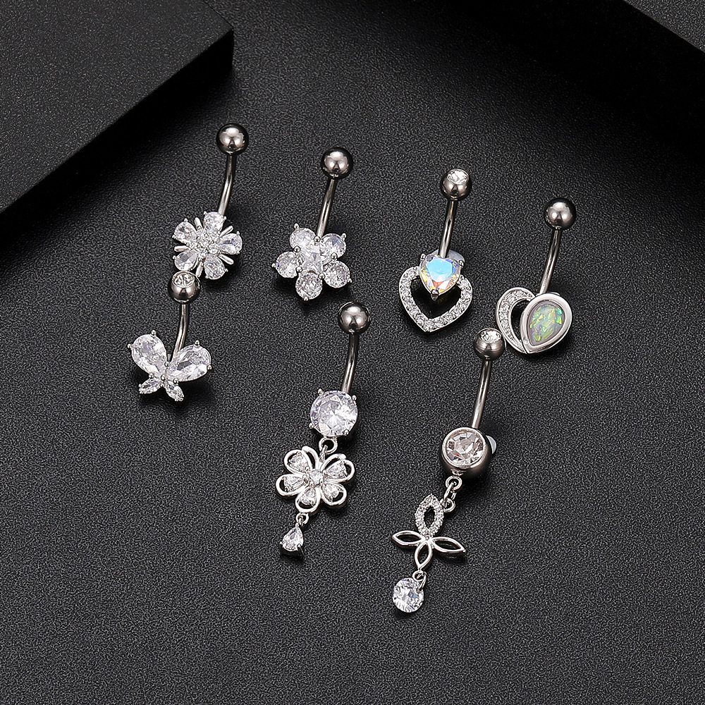Picture of Cross-border e-commerce new zircon belly button ring belly button nail piercing jewelry online wholesale