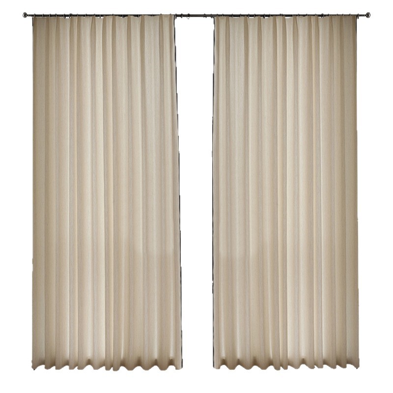 Picture of Black Edge Linen Yarn Curtain Yarn Curtain Light Transmitting and Impermeable Living Room Advanced Sense Shading 2024 New French Antique Style