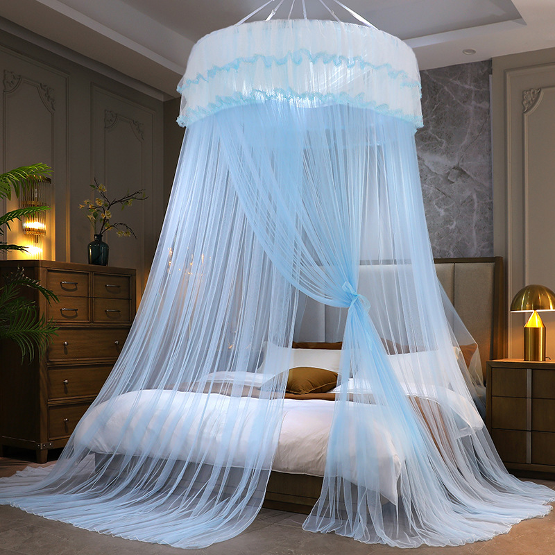 Picture of Mosquito net installation-free ceiling dome encryption foldable tattoo home 1.5 meters 1.8 bed princess wind ceiling floor