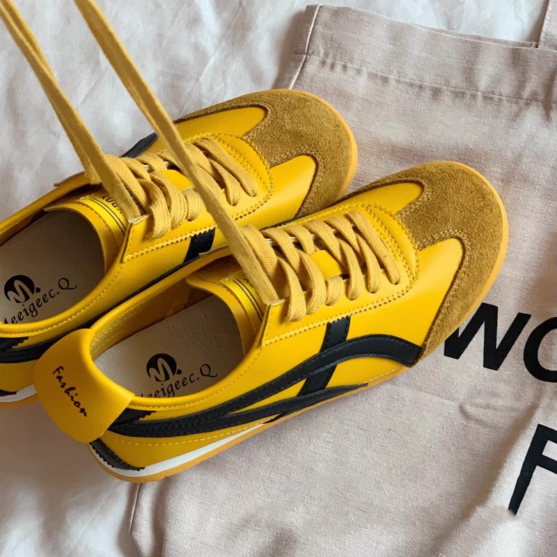 Soft-soled Yellow Forrest Gump Shoes American Retro All-match silver German Training Shoes Women's 2024 Summer New Sports Casual Shoes